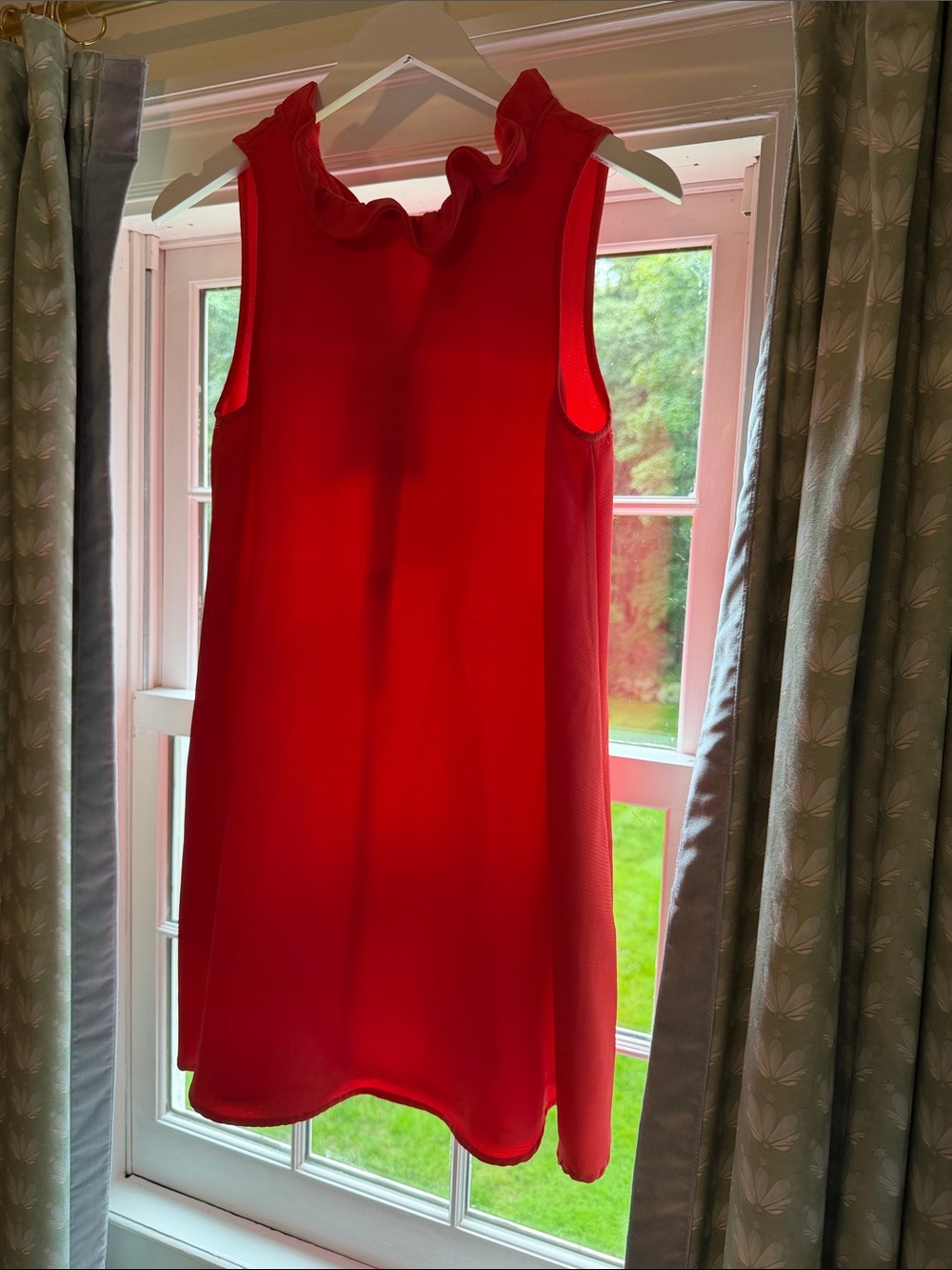 DO+BE Red Sleeveless Ruffle-Neck Mini Dress